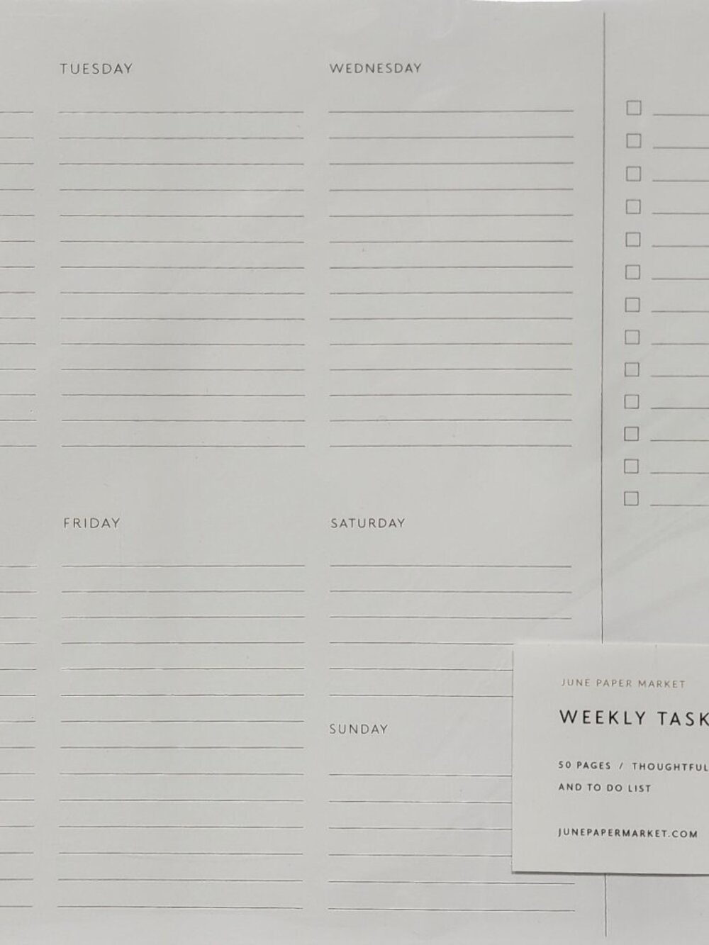 June Paper Market Weekly Task Notepad - Picture 2 of 6